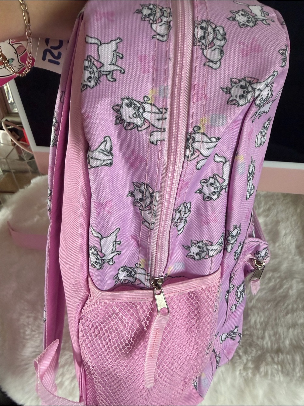 Disney Pink Marie Cat Kids Backpack and Lunchbox Set - Picture 4 of 7